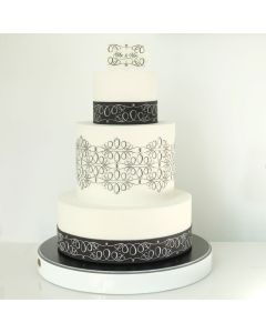 Marina Calligraphy Ribbon Cake 4 Mesh Stencil Set