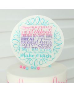 Marina Round Calligraphy Frame and Birthday Words 2 Stencil Set