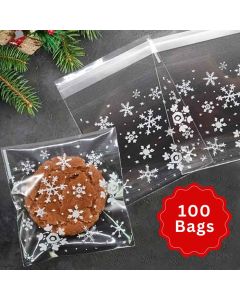 Self Seal Cookie Bags Snowflakes