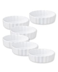 Porcelain Creme Brulee Dishes-Set of 6