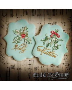 Mistletoe and Holly Outline Mesh Stencil Set