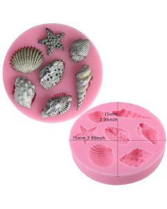 7 Cavity Mini Sea Shells Mold