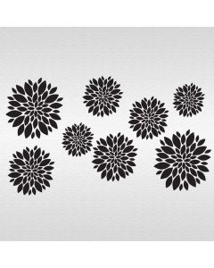 Modern Dahlia Cake Stencil