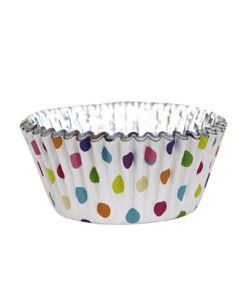 Foil Lined Multi-color Polka Dots Cupcake Liners