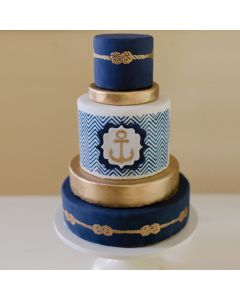 Nautical Chevron Cake Mesh & Acrylic Stencil Set by Lisa Raffael