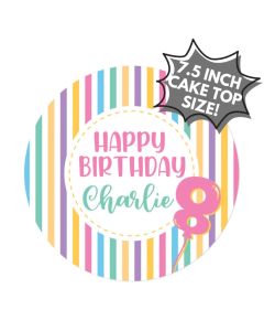 Customizable Icing Sheet Pastel Birthday Balloon CAKE SIZE