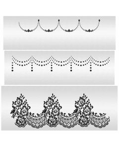 Pearls and Lace Set of 3 Stencils