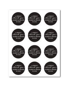 Customizable Icing Sheets Sweet Thank You Black