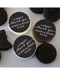 Customizable Icing Sheets Sweet Thank You Black