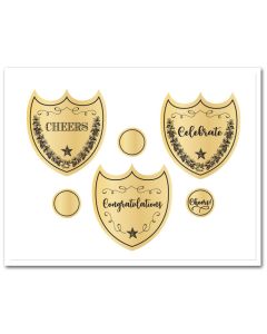 Icing Sheet Champagne Bottle Labels