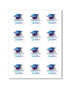 Customizable Icing Sheets Watercolor Graduation