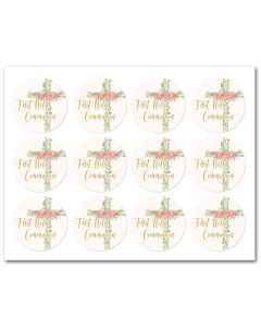 Icing Sheets First Communion Pink Cookie