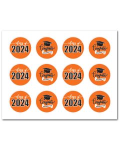 Icing Sheets Graduation Cookie Orange