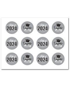 Icing Sheets Graduation Cookie Silver