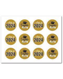 Icing Sheets Graduation Cookie Gold