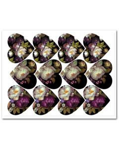 Icing Sheet Midnight Floral Hearts