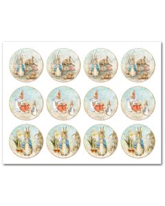 Icing Sheets Peter Rabbit Round Cookie/Cupcake