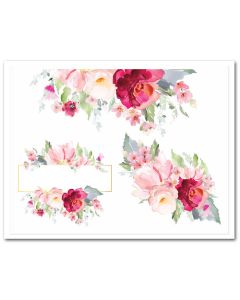 Icing Sheet Pink Floral Elements