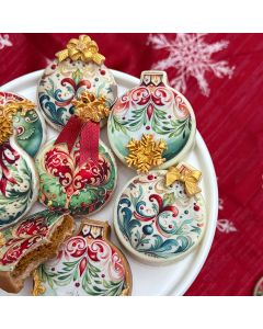 Victorian Round Christmas Ornaments Icing Sheets  (RN-45)