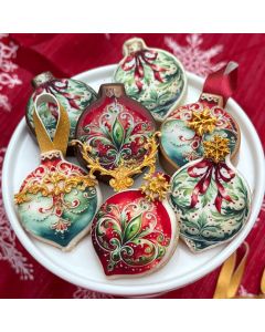 Victorian Finial Christmas Ornaments Icing Sheets   (VO-2189)