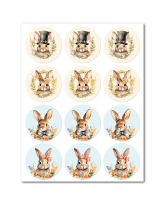 Icing Sheets Watercolor Bunnies Cookie/Cupcake