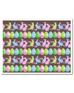 Icing Sheet Watercolor Bunny Hop Brown