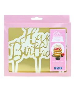 Cake Topper Cutter Happy Birthday Script