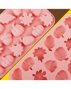Autumn Leaves & Pumpkins Silicone Mold