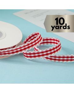 Ribbon Scallop Edge Red Gingham