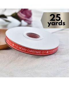Ribbon Grosgrain Merry Christmas Red