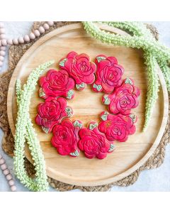 Cookie Embosser Rose Chain Wreath Platter