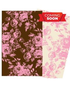 Chocolate Transfer Sheet Rose Damask Pink