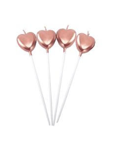 Heart Candles Rose Gold