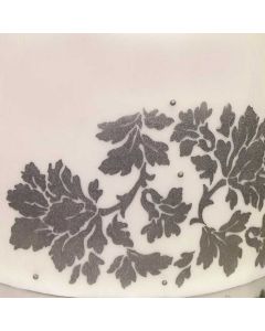 Rustic Floral Damask Stencil Large