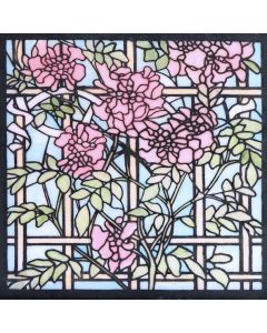 Stained Glass Magnolia Trellis Small Mesh Stencil