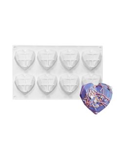 Silicon Mini 8 Cavity Diamond Heart Pan