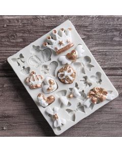 Silicone Mini Crowns, Bows & Hearts Mold 