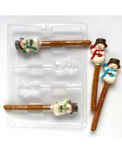 Chocolate Mold Snowman Pretzel Topper