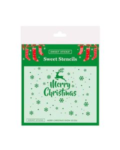 Merry Christmas Snow Stencil by Sweet Sticks