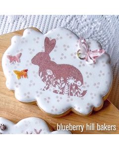 Easter bunny cookie stencil filigree swirls FT0011