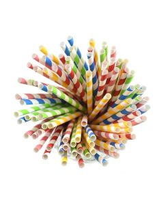 Paper Straws/Cake Pop Sticks 100ct. Stripes