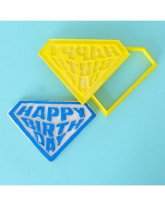 Cookie Embosser Set Super Birthday Shield