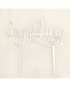 Congratulations Topper Silver Acrylic