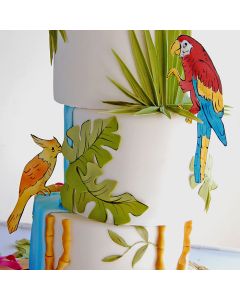 Tropical Birds Outline Mesh Stencil