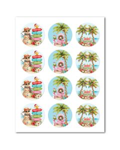 Icing Sheets Tropical Christmas Cookie/Cupcake