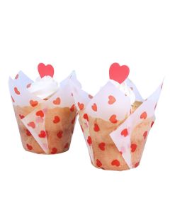 Hearts Tulip Muffin Cases