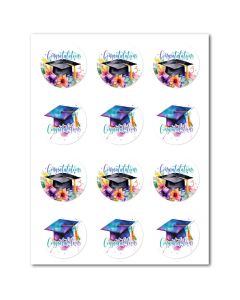 Icing Sheets Watercolor Graduation Cookie