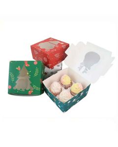 Window Christmas Cupcake Boxes