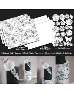 Wafer Paper Kit Black Floral