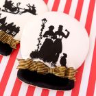 Snow Globe Victorian Christmas Silhouette Mesh Stencil Set